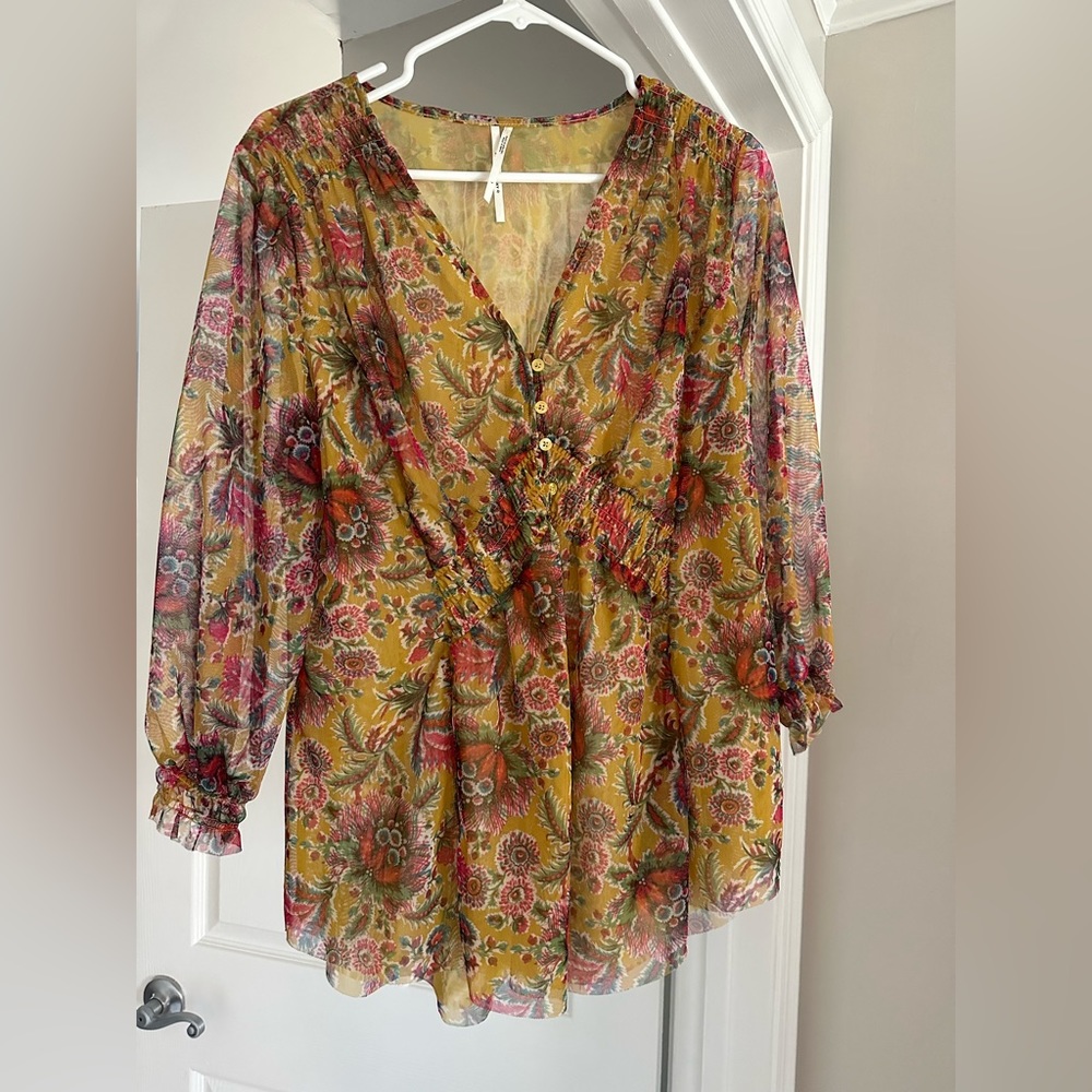 Anthropologie floral blouse